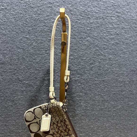 Coach Monogram Wristlet Mini Bag Brown - Picture 4 of 14